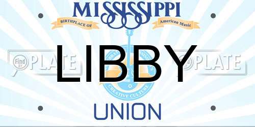 LIBBY Mississippi License Plate