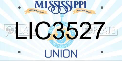 LIC3527 Mississippi License Plate