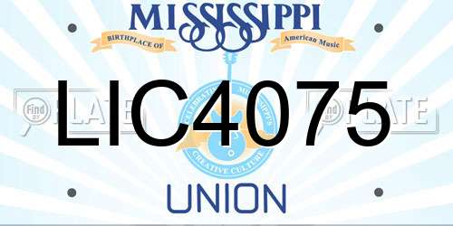 LIC4075 Mississippi License Plate