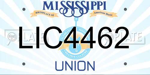 LIC4462 Mississippi License Plate