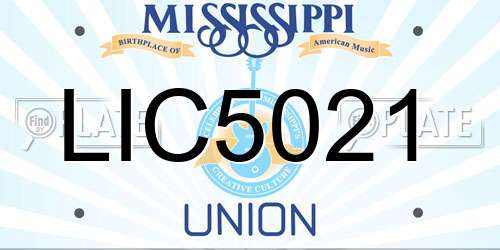 LIC5021 Mississippi License Plate