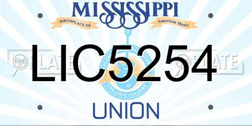 LIC5254 Mississippi License Plate