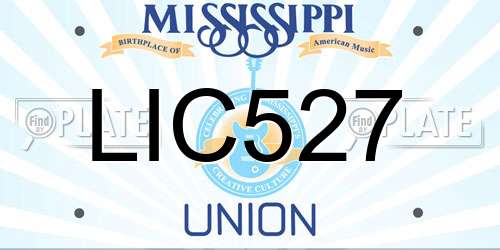 LIC527 Mississippi License Plate