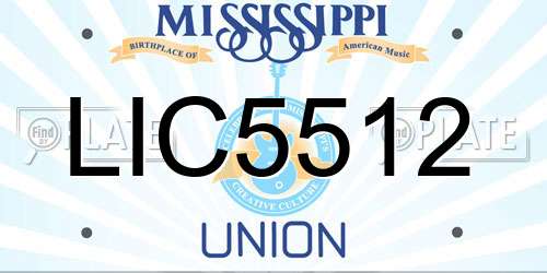 LIC5512 Mississippi License Plate
