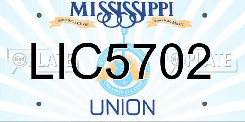 LIC5702 Mississippi License Plate
