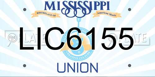 LIC6155 Mississippi License Plate
