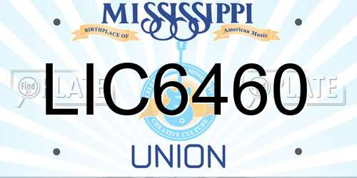 LIC6460 Mississippi License Plate