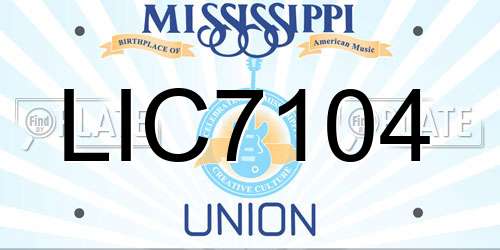 LIC7104 Mississippi License Plate