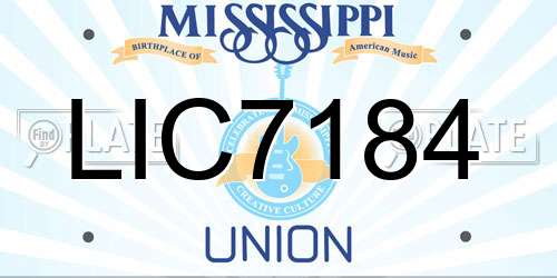 LIC7184 Mississippi License Plate