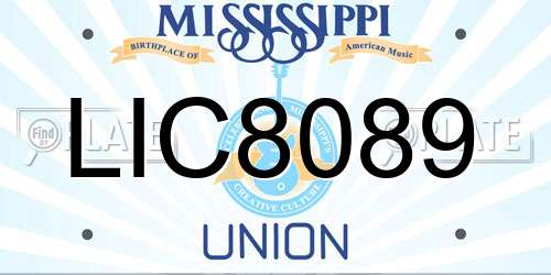 LIC8089 Mississippi License Plate