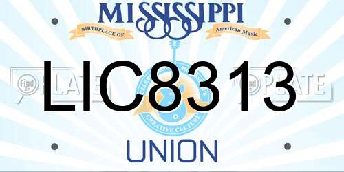 LIC8313 Mississippi License Plate