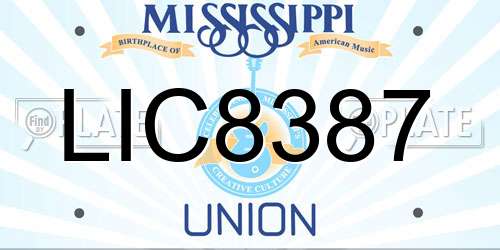 LIC8387 Mississippi License Plate