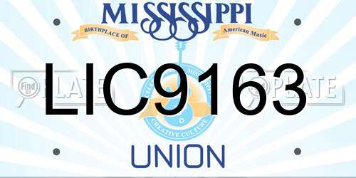 LIC9163 Mississippi License Plate