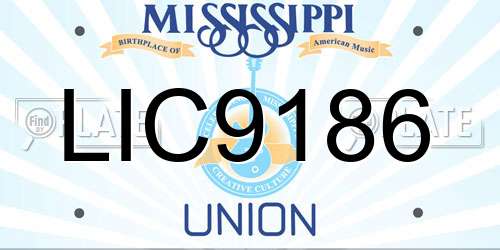 LIC9186 Mississippi License Plate