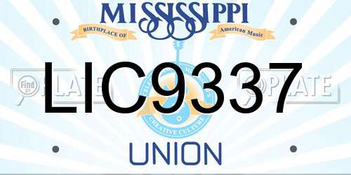 LIC9337 Mississippi License Plate