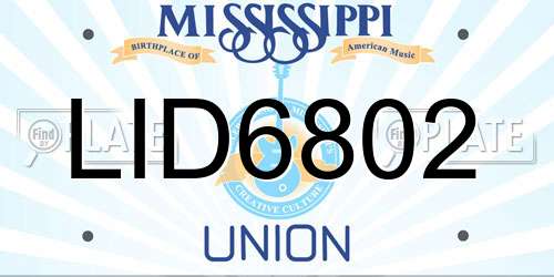 LID6802 Mississippi License Plate