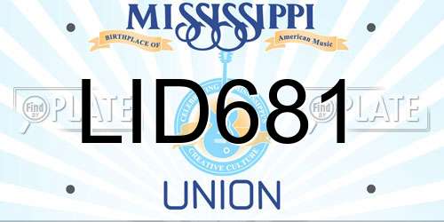LID681 Mississippi License Plate