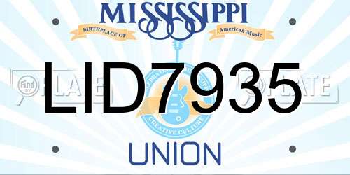 LID7935 Mississippi License Plate