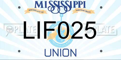 LIF025 Mississippi License Plate