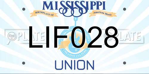 LIF028 Mississippi License Plate