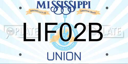 LIF02B Mississippi License Plate