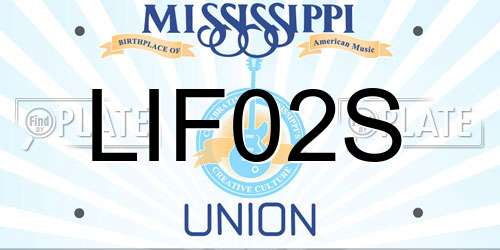 LIF02S Mississippi License Plate