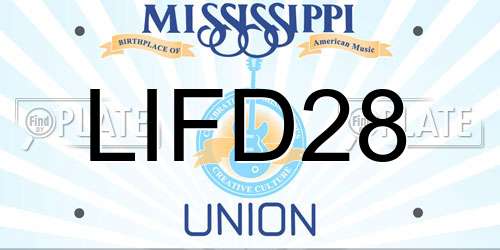 LIFD28 Mississippi License Plate