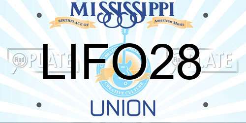LIFO28 Mississippi License Plate