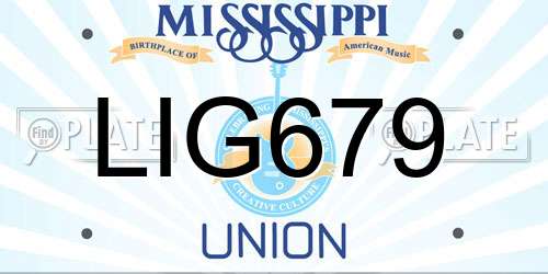 LIG679 Mississippi License Plate