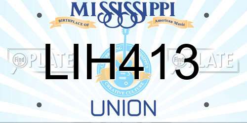 LIH413 Mississippi License Plate