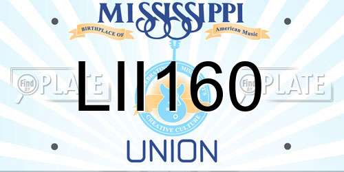 LII160 Mississippi License Plate