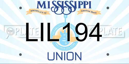 LIL194 Mississippi License Plate