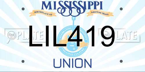 LIL419 Mississippi License Plate