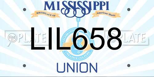 LIL658 Mississippi License Plate