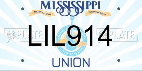 LIL914 Mississippi License Plate