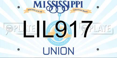 LIL917 Mississippi License Plate