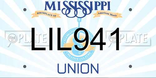 LIL941 Mississippi License Plate