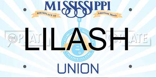 LILASH Mississippi License Plate
