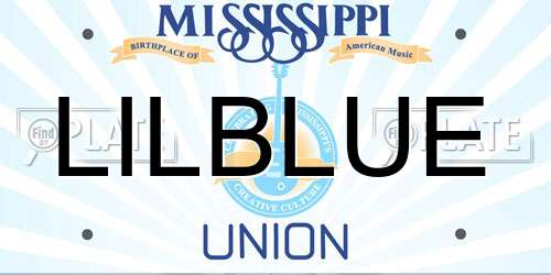LILBLUE Mississippi License Plate