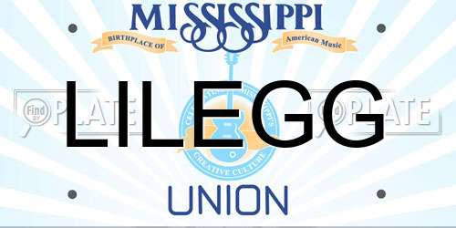 LILEGG Mississippi License Plate