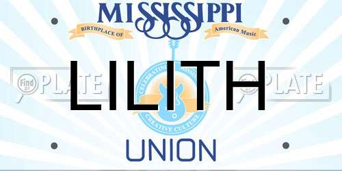 LILITH Mississippi License Plate