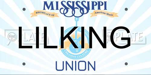 LILKING Mississippi License Plate