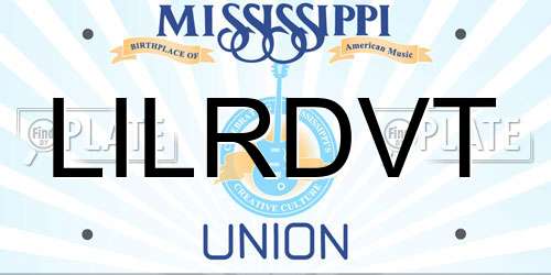 LILRDVT Mississippi License Plate