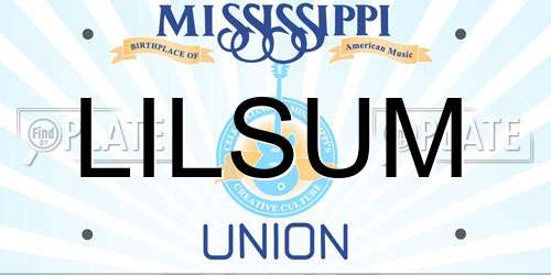 LILSUM Mississippi License Plate