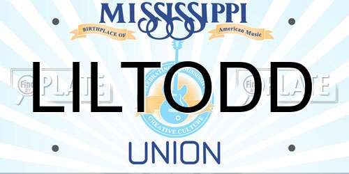 LILTODD Mississippi License Plate