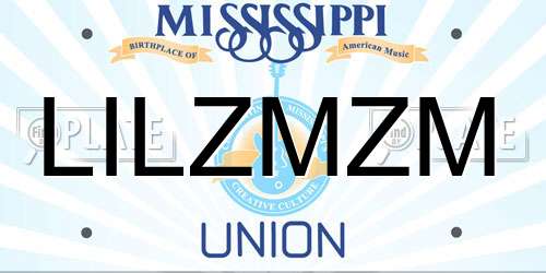 LILZMZM Mississippi License Plate