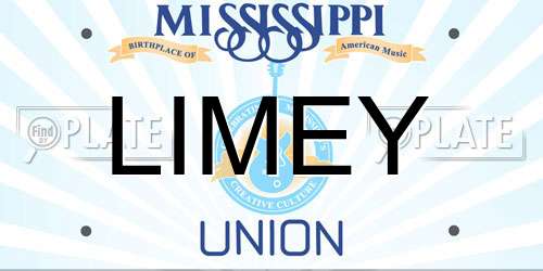 LIMEY Mississippi License Plate