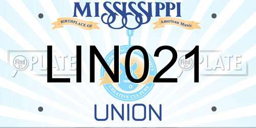 LIN021 Mississippi License Plate