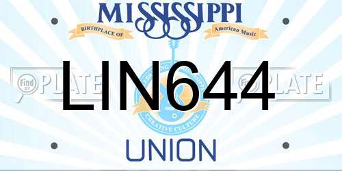 LIN644 Mississippi License Plate