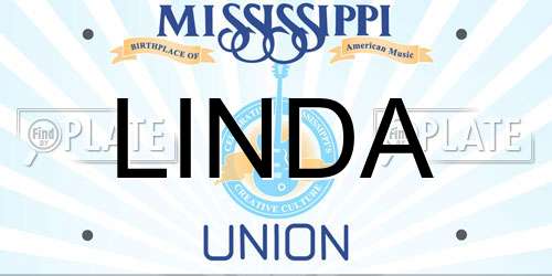 LINDA Mississippi License Plate